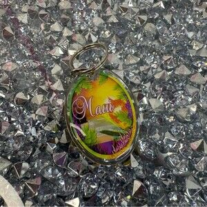 Maui Keychain - Yellow & Purple Tropical Souvenir
